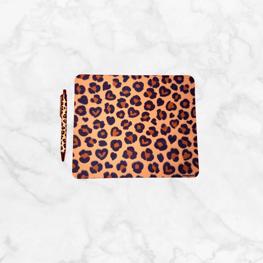 Leopard Heart Pen - Brown