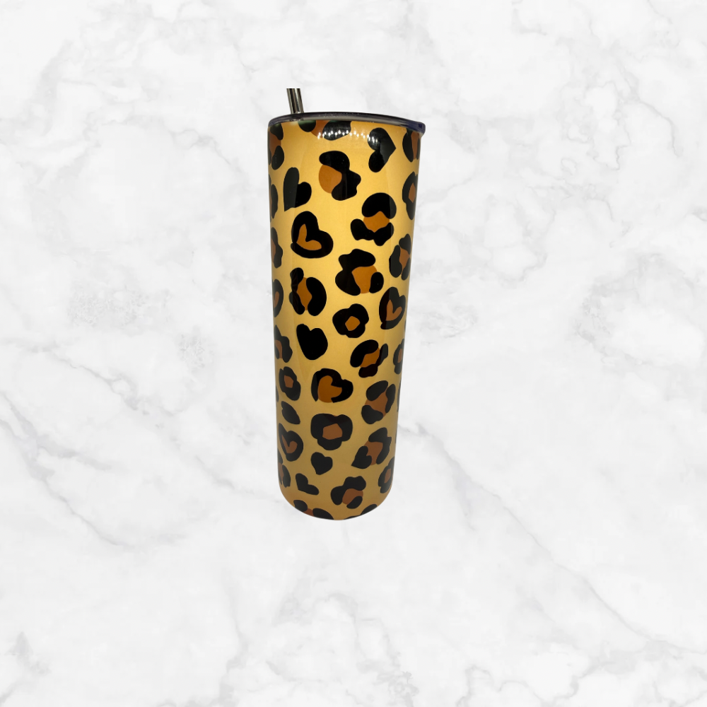 Leopard Heart 20oz Stainless Steel Tumbler